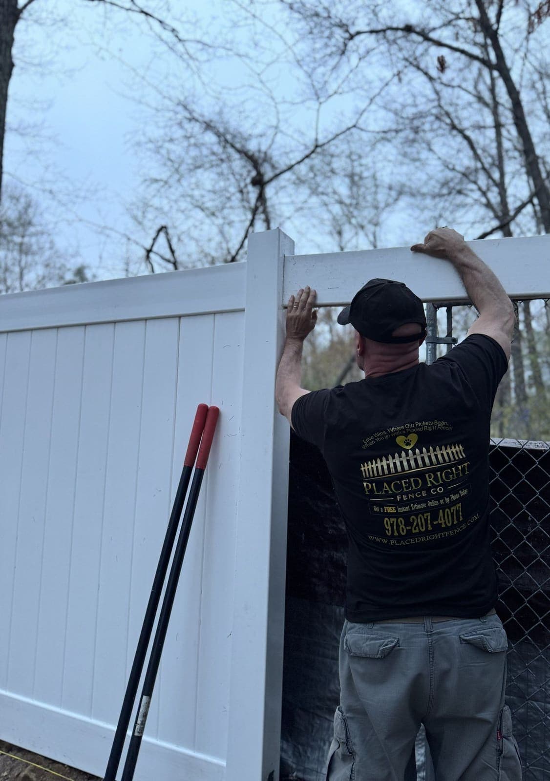 Placed Right Fence job site in Southern NH